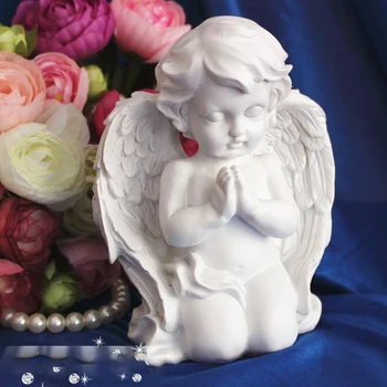 European Manual Rășină Înger Figurine Mobilier Acasă Decorare Meserii Cadouri De Nunta Norocos Ornament Birou Birou Statui
