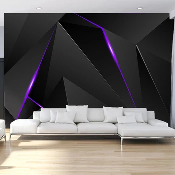 Fotografie Tapet Modern Moda Neregulate Tehnologia Forma-Negru Linie de picturi Murale Camera de zi Dormitor Abstract Home Decor 3D Autocolante