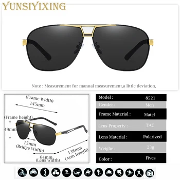 YUNSIYIXING Aluminiu pentru Bărbați ochelari de Soare Polarizat Epocă Brand de Ochelari de Soare Barbati de Conducere Accesorii Ochelari Oculos de sol 8521