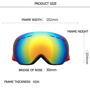 Ochelari de schi NOI Straturi Duble UV400 Anti-ceață în aer liber Master Ochelari Schi pentru Barbati Femei Zăpadă Snowboard cu obiective Interschimbabile