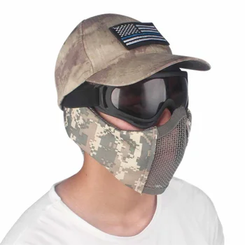 Cel mai bun! Ochiurilor de Plasă Masca de Vânătoare Garda de Protecție Mască de Acoperire pentru Airsoft de Protecție pentru Urechi Jumătate față de Plasă Masca Balight