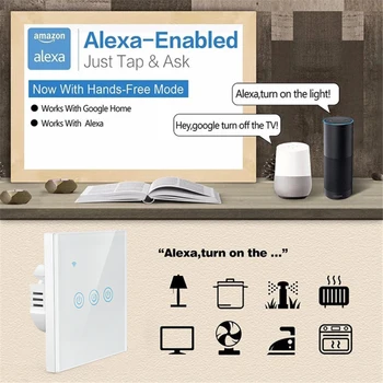1/2/3/4 Gasca TUYA WiFi Smart Touch Comutator Pentru Alexa Google Acasa Inteligent 170-240V UE Perete Standard Butonul de Asistent Controlor