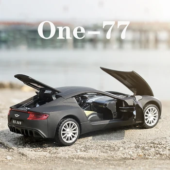 1:32 Aston Martin One-77 Metal Turnat Sub Presiune Masini De Jucarie Model La Scară Copii Prezenți Cu Retraga Functia De Muzică Ușoară Poate Deschide Ușa