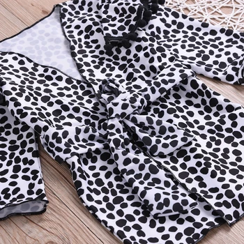 Noi Arrivels Copilul Fete Copii Leopard Costume de baie costume de Baie Două piese Bikini Set Beachwear