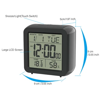 Electronice de Birou Ceas cu Alarma Snooze Calendar cu Mare digital Noptieră Baterii cu Termometru Higrometru