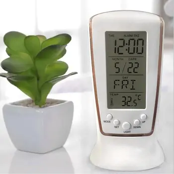 Digital cu LED-uri Tabelul Ceas cu Alarmă Snooze Iluminare Termometru Calendar de Afișare AAA Putere Desktop Acasă Decor de Trezire,
