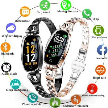 ROLLSTIMI Ceas Inteligent Femei Ceas de mână rezistent la apă de Monitorizare a ritmului Cardiac Bluetooth Pentru IOS Android Fitness Bratara Smartwatch