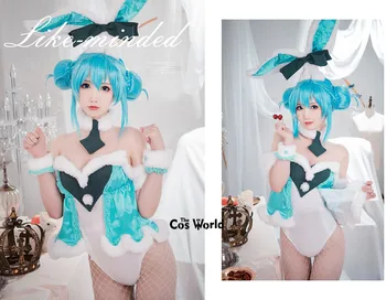 Miku Vocaloid White Rabbit Bunny Girl Body, Salopete Uniforma Tinuta Anime Personaliza Costume Cosplay