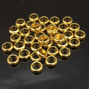 6MM ton de Aur din Oțel Inoxidabil Rotunde Margele Gaura Mare Cerc Luminos Ton de aur DIY Accesorii Bijuterii