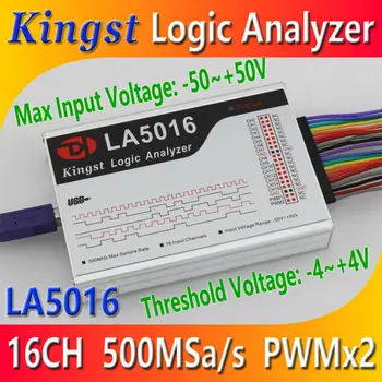 Kingst LA5016 USB Analizor Logic 500M max rata de eșantionare,16Channels,10B probe, MCU,BRAȚ,FPGA instrument de depanare, software-ul în engleză