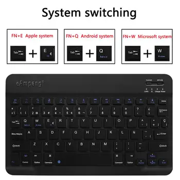 Spanish Keyboard pentru iPad 9.7 10.2 10.5 11 pentru Samsung 9.7 10.1 10.5 pentru Huawei 10.1 Wireless Bluetooth pentru ios Android Windows
