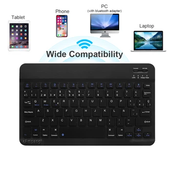 Spanish Keyboard pentru iPad 9.7 10.2 10.5 11 pentru Samsung 9.7 10.1 10.5 pentru Huawei 10.1 Wireless Bluetooth pentru ios Android Windows