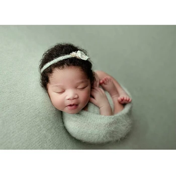 40 150*170cm Mohair Nou-născut Recuzită Fotografie Împachetări Tricot Moale Stretch Confort Pătură Foto pentru Copii Accesorii de Fotografiere Fundal