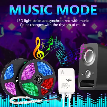 RGB LED Strip Lumini 12V 24V 5050 Flexibil Dormitor, Cameră de Bandă Petrecere de Crăciun Iluminat 20M Panglică Muzica Sync
