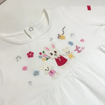 Fetelor bottom tricou, 2021 primăvară mai noi iepure drăguț broderie tricou copil din bumbac confortabil cu mâneci lungi T-shirt