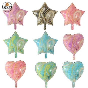 50pcs Gradient Baloane Folie 18inch heliu globals Curcubeu agat de culoare textura Baloane Nunta, Petrecere de Aniversare pentru copii decoratiuni