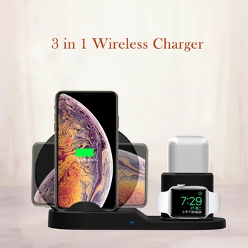 3 în 1 Qi Wireless Charging Pad Pentru iPhone X Smasung S9 Rapid Încărcător Wireless Pentru Apple Watch 4 3 2 1 Stand Titular pentru Airpods