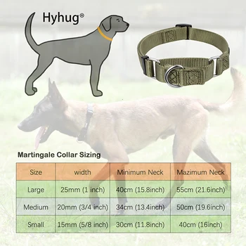 Hyhug design nailon martingale guler de câine și 18 inch lesa câine seturi，Formare, mersul pe jos și scurtă distanță de control de câini