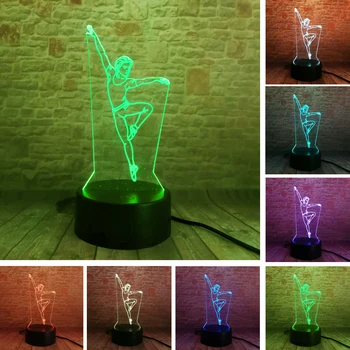 Creative 3D Electrice de Muzica de Chitara, Chitara Bas, Pian, Dans, Balet Fete LED 7 Culori Schimbare Copil Somn Lumina de Noapte pentru Xmas