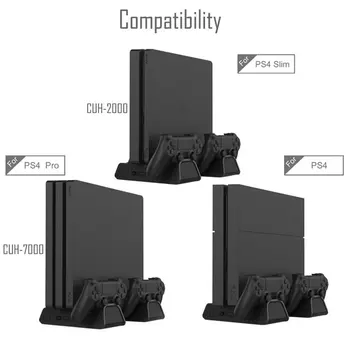 PS4/PS4 Slim/PS4 PRO Vertical Stand cu Ventilator de Răcire Cooler Dual Controller Încărcător Stație de Încărcare pentru SONY Playstation 4