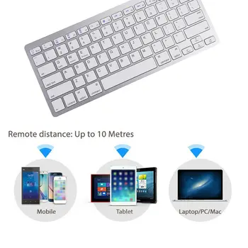 Tastatura Wireless Bluetooth pentru Apple pentru Ipad Iphone pentru Android pentru Mac, Windows Ultra Slim 2.4 ghz Wireless pentru Tableta 78 Chei