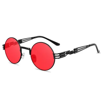 Moda Steampunk ochelari de Soare Brand Design Femei Barbati Retro Rotund de Metal Punk ochelari de Soare UV400 Ochelari de Nuante