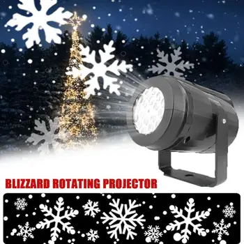 LED Lumini de Scena Fulg de nea Proiecție Alb de Zăpadă de Crăciun Lampă de Lumină în Mișcare de Zăpadă Proiecție Laser Lumina Decor de Crăciun