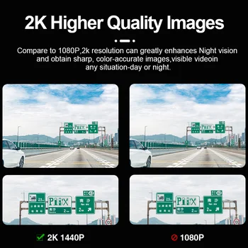 E-ACE A45 2K Auto Dvr Oglinda Dash Cam Video Recorder Sony IMX335 Stream Media Dash Camera suport GPS 1080P Camera retrovizoare