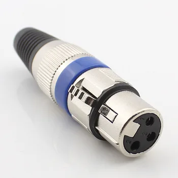 40pcs/lot Microfon Plug Albastru Elvețian de sex Feminin XLR Socket 3 Pin Feric Tun Jack