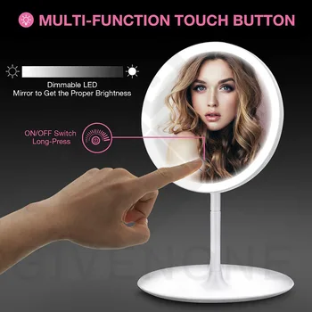 5 Monede Lupă Multi-Funcția de Oglindă de Machiaj cu LED-uri Touch Luminos Masă de Machiaj Oglindă Machiaj Portabil de Frumusete Oglinda