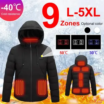 9 Locuri Încălzite Vesta Bărbați Femei Usb Încălzit Jacheta Încălzire Vestă Termică Îmbrăcăminte de Vânătoare Vesta de Iarna Încălzire Sacou L-5XL