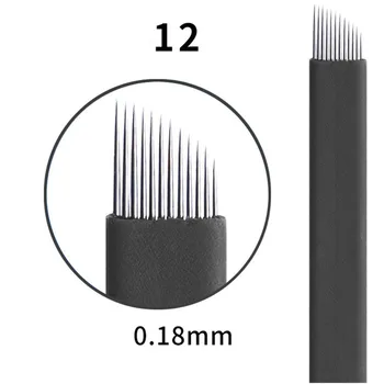 100buc 0.18 mm Lamina Tebori Flex Microblading 12 14 16 18 forma de U, forma de Tatuaj ace de Permanente machiaj Spranceana Lame Manual pen