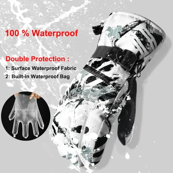 Noi Mănuși de Schi Bărbați Femei Waterproof, Windproof Ține de Cald Mănuși de Iarnă Non-alunecare, 5-Ecran Tactil cu Degetul Schi Mănuși de Lână