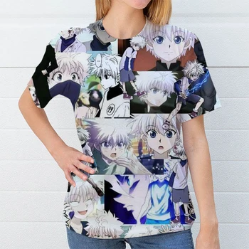 Supradimensionat Tricou tricouri Femei Harajuku Vara Hipster T Shirt Hunter X Hunter Killua Ochii Tricou Personalitate Topuri pentru Femei