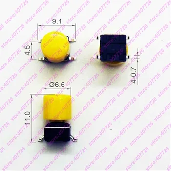1000PCS 6X6X7.3MM(H=11MM Cu Capac) 4PIN SMT Moment Tact Butonul de Sus Cap Pătrat Tactice Tastele Comutator Mini Buton