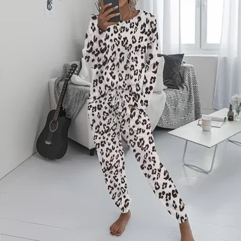 Femei Set de Pijama Noua Casual Drăguț Imprimare Homewear de sex Feminin Pijamale Lungi Pantaloni, Pijamale de Casă Costum de sex Feminin Pijamale 2-bucata Set