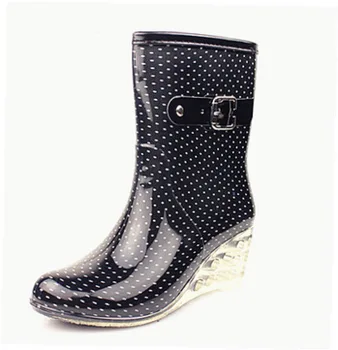 Noul design din pvc, cizme de ploaie impermeabil pantofi plat femeie ploaie femeie apei cizme de cauciuc de bună calitate botas 763