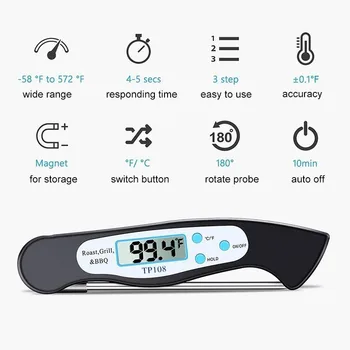 Cele mai noi GRĂTAR termometru digital de bucatarie temperatura instrument caute termică inteligent Datele arată clasa alimentare PP termometru de uz casnic