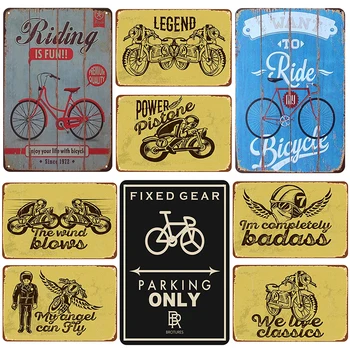 Biciclete și Motociclete Retro Placa de Metal de Staniu Semn de Arta Poster Placa Metalica de Decor Acasă Bara de Garaj Club Autocolant de Perete de Fier Pictura
