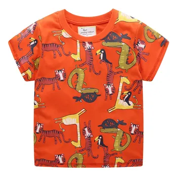 Sărituri de metri de Brand Nou Animal Baieti de Vara tricouri Bumbac , Haine pentru Copii Baieti Tricouri Topuri cu maneci scurte pentru copii t shirt