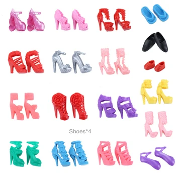 85pcs/Set Papusa cu Accesorii Pentru Papusa Barbie Pantofi Cizme Rochie Mini Genți de mână Coroana Umerase Ochelari de Haine Papusa de Jucarie pentru Copii