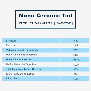 70%VLT UV Green Auto Masina Acasa Parasolar Geam Clădire Nuanțare Rolă de Film Parbriz Solar cu Protectie UV Vinil
