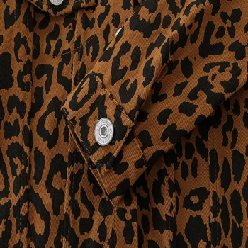 2021 Moda Copii Baby Girl Leopard de Imprimare Cardigan Haine de Rever Maneca Lunga Butonul Casual Jacheta de Primavara Viața de zi cu Zi și de Vacanță