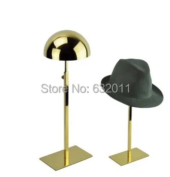 Titan cu aur de metal pălărie display stand peruca capac suport rack de afișare magazin fereastra de afișare elemente de recuzită masă de birou raft de depozitare organizator