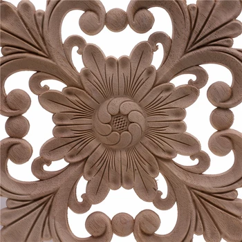 VZLX Rotund Decorativ Floral de Moda Lemn Sculptat Decal Colț Aplici de Perete Cadru de Usi Mobilier de Sculptură în lemn, Figurine din Lemn