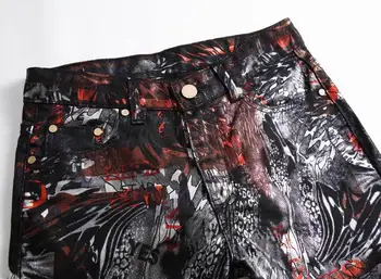 2020 Original Noua Moda Fluxul Tipărite Blugi Barbati Slim Flori Pantaloni din Denim de Moda de Imprimare Digitală Casual Negru Blugi Lungi