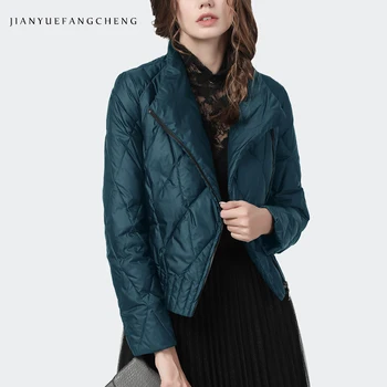 Moda Slim Femei Scurte De Iarna Jos Jacheta Cald Ușor Alb Rață Jos Culoare Solidă Puffer Coat Elegant Coreean Uza Topuri