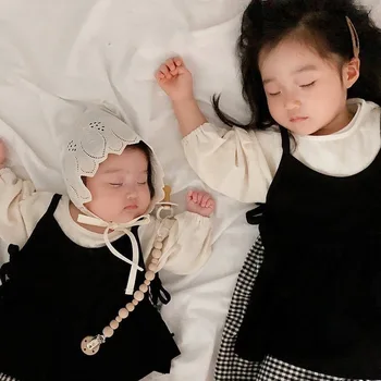 2020 Toamna Copii Carouri Rochie Curea Costum Fete cu Maneca Lunga Body Seturi de 2 buc Sora mai Mare Și Sora mai Mică Haine Set
