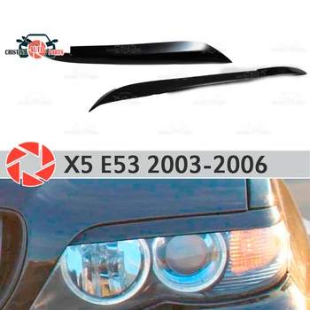 Sprancene pentru BMW X5 E53 2003-2006 pentru faruri cilia geană plastic ABS muluri decor tapiterie huse auto styling