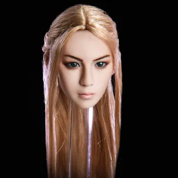 1/6 scară figurina Elf Fată Cap Sculptat Părul Negru Urechi Înlocuibile cap de Femeie Model Accesorii Pentru 12